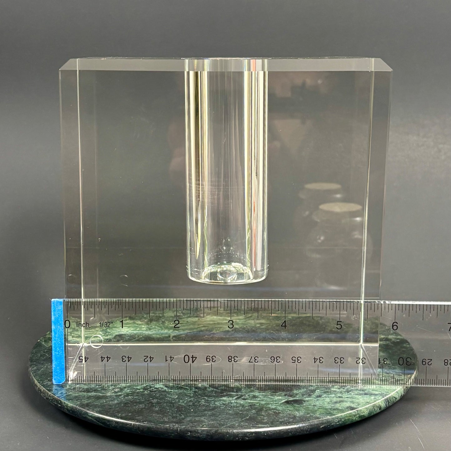 Vintage Heavy Crystal Bud Vase |⋆˙⟡ | Modernist Block Design