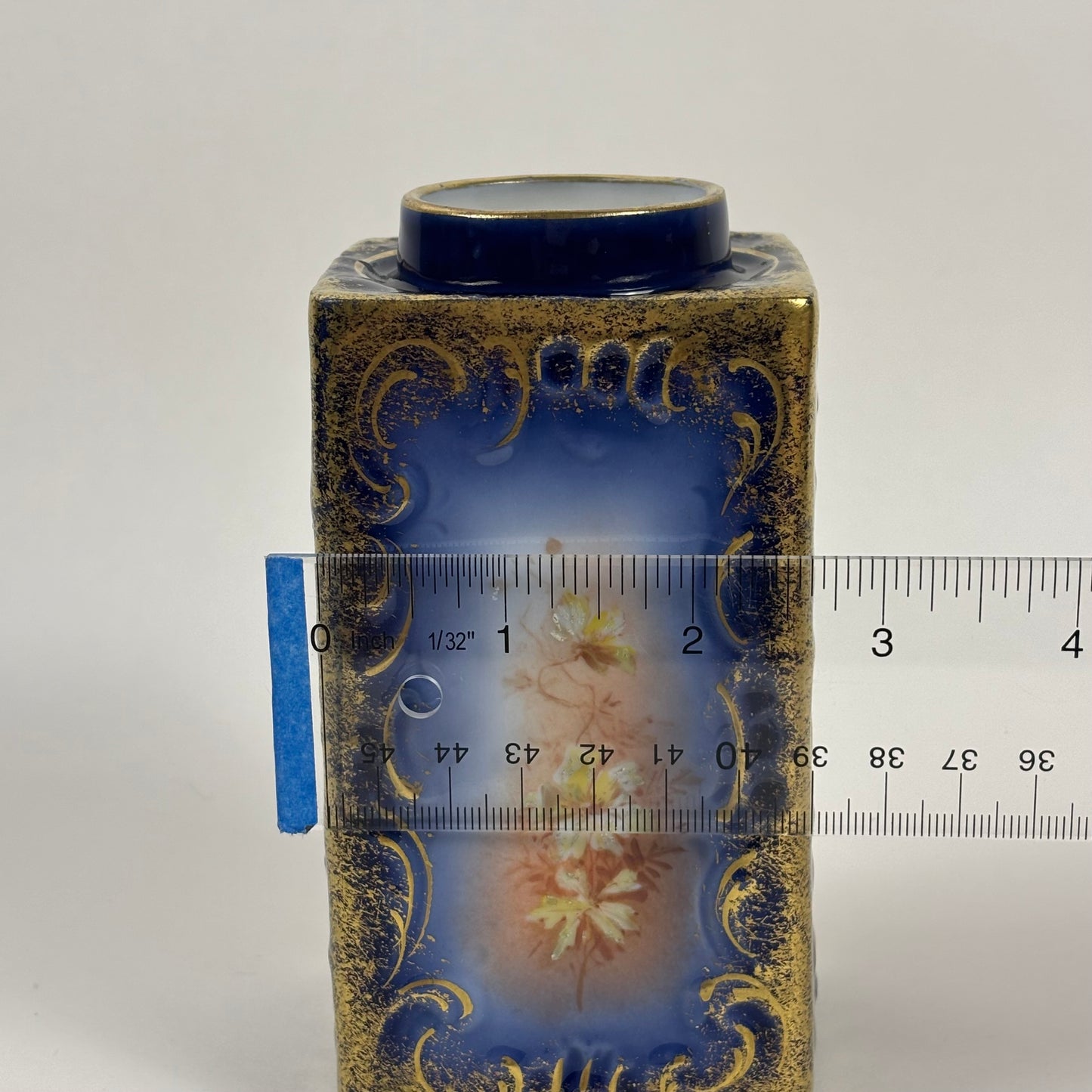 Antique G.D. & Cie Limoges France Vase |⋆˙⟡| Cobalt Blue & Gold Floral Vase