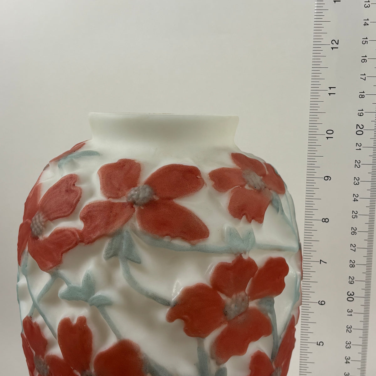 Vintage Consolidated Glass Dogwood Vase |⋆˙⟡| Art Deco Coral Flowers