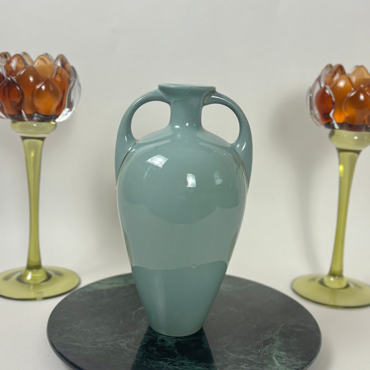 Antique Gebrüder Heubach Porcelain Cameo Vase |⋆˙⟡| Double Handle, Art Nouveau Vase