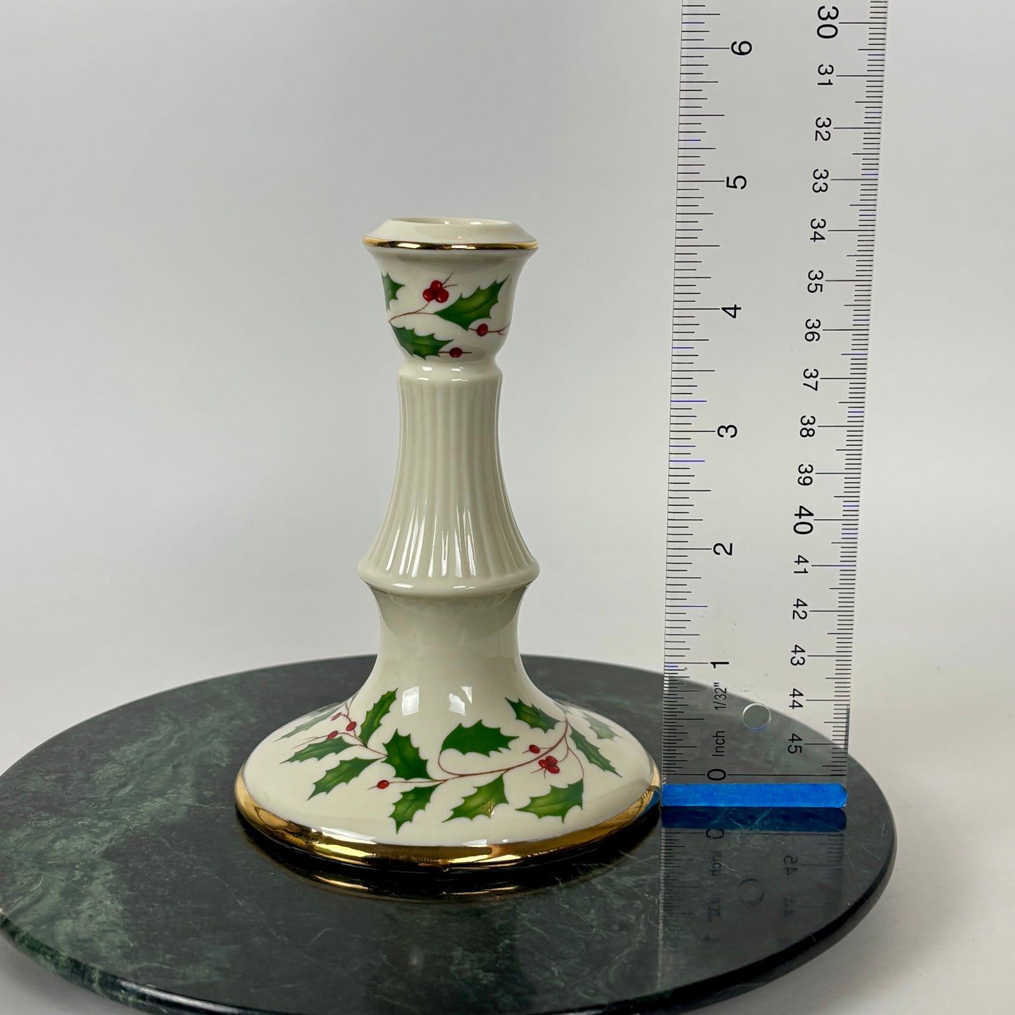 Lenox Holiday Holly & Berry Candlestick |⋆˙⟡| 24K Gold Trim
