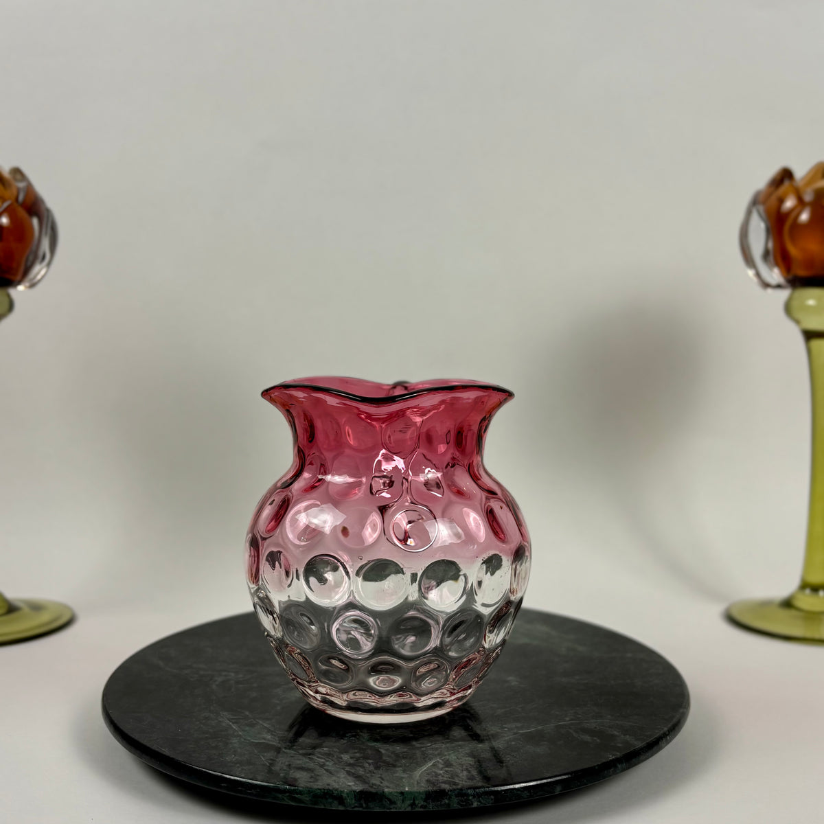 Antique Cranberry & Rubina Coin Dot, Spot Optic Glass |⋆˙⟡| Pitcher & Tumbler Set