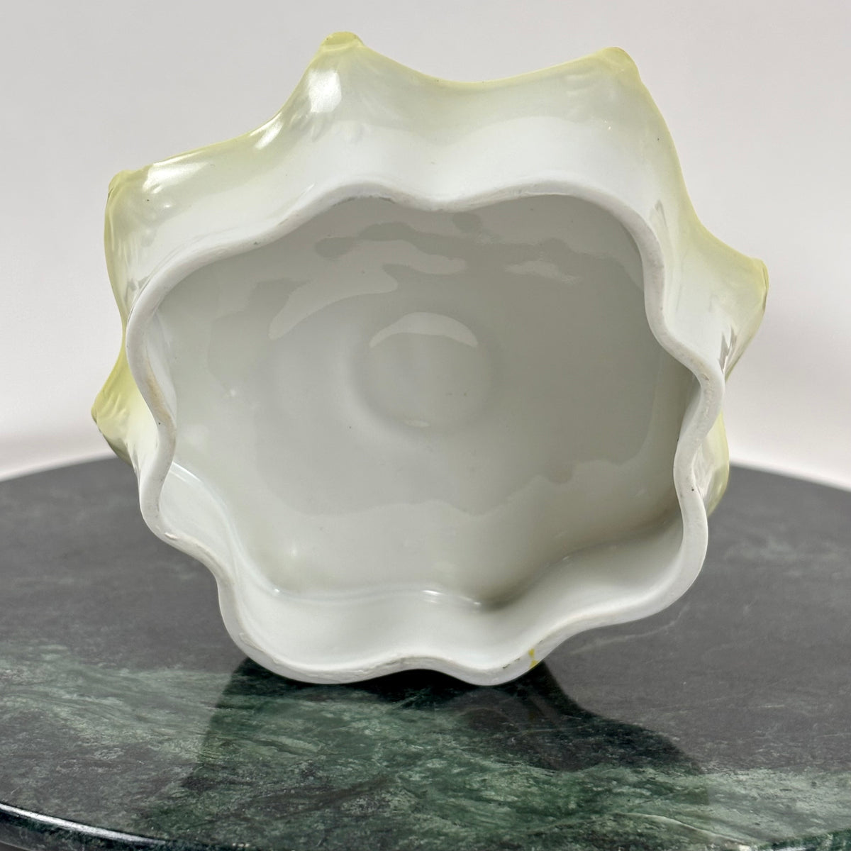 Antique German Porcelain Hair Receiver |⋆˙⟡| Hand Painted Yellow Roses Vanity Dish