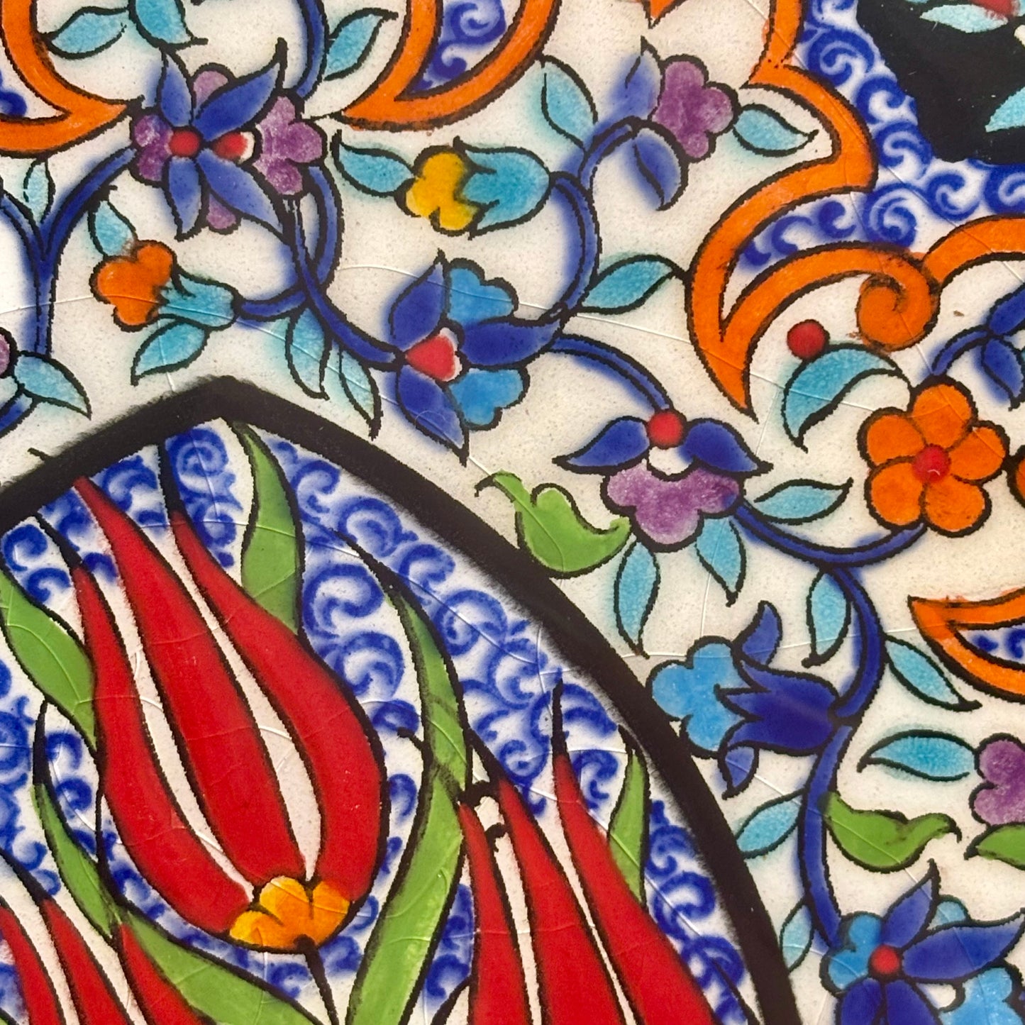 Decorative Turkish-Style Ceramic Tile |⋆˙⟡ | Floral Tulip Design