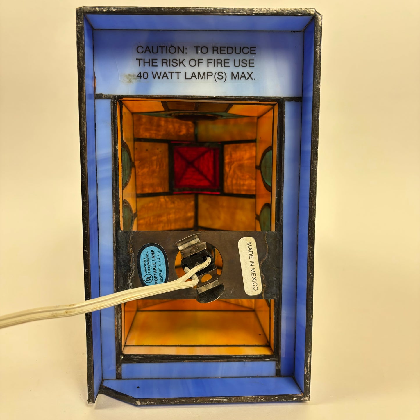 Vintage Stained Glass Church Lamp |⋆˙⟡| with Clock