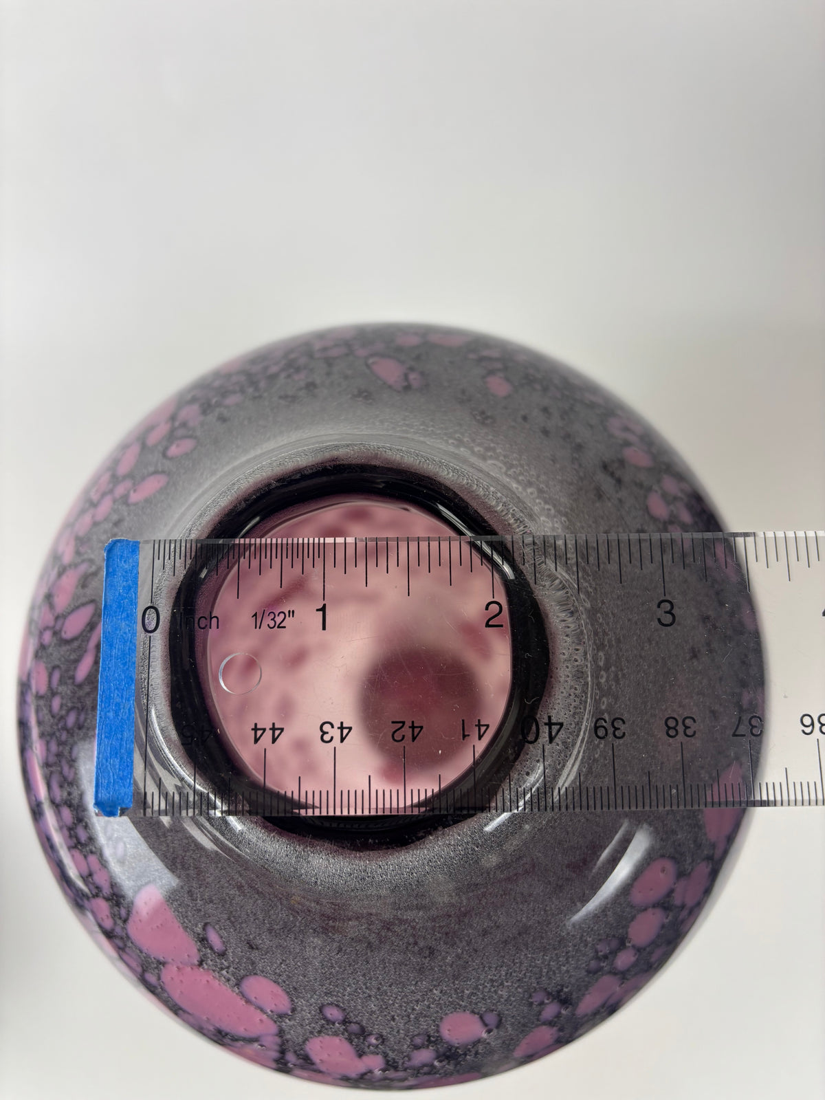 90s Signed Hand Blown Pink Art Glass Vase 1999 |⋆˙⟡| Large Speckled Studio Glass
