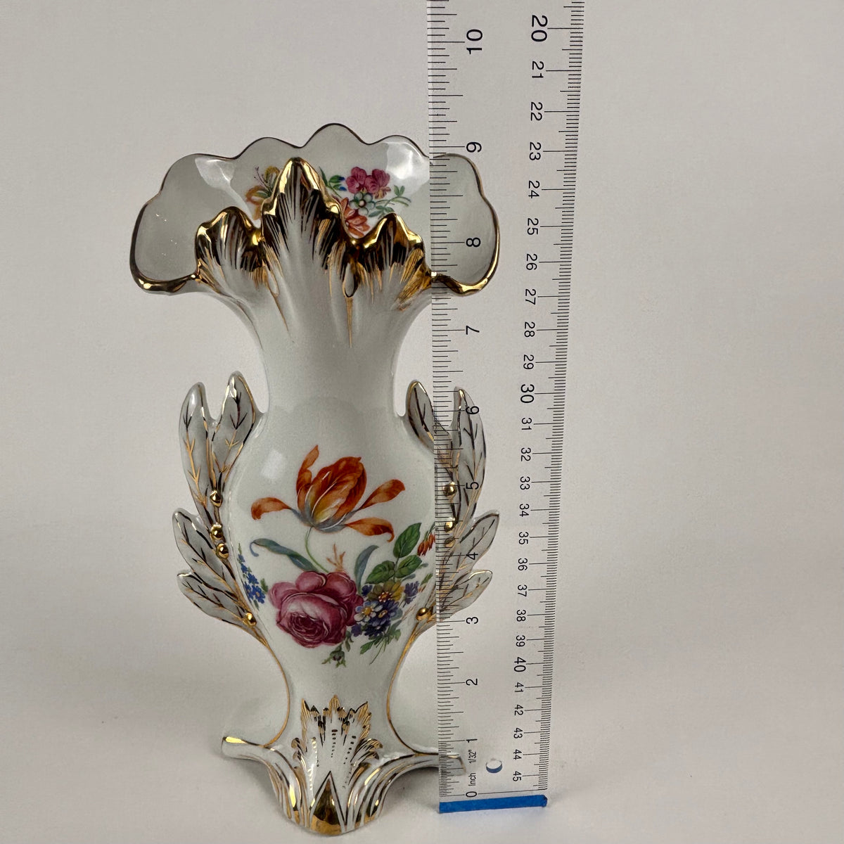 Vintage Limoges AJCO Bridal Vase |⋆˙⟡| Old Paris Style Floral Porcelain, c. 1950s