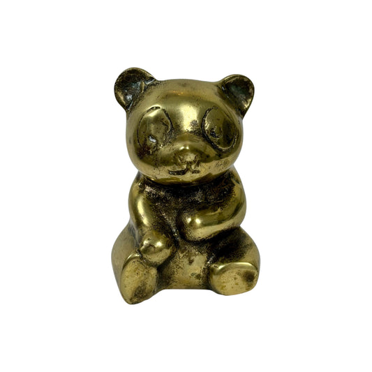 Vintage Solid Brass Panda Bear |⋆˙⟡| Figurine Paperweight