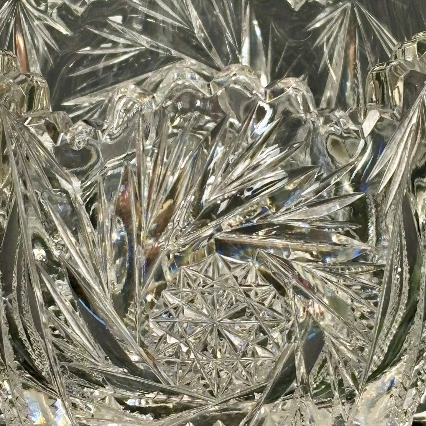 Vintage Cut Crystal Double Handle Bowl |⋆˙⟡| Starburst Design