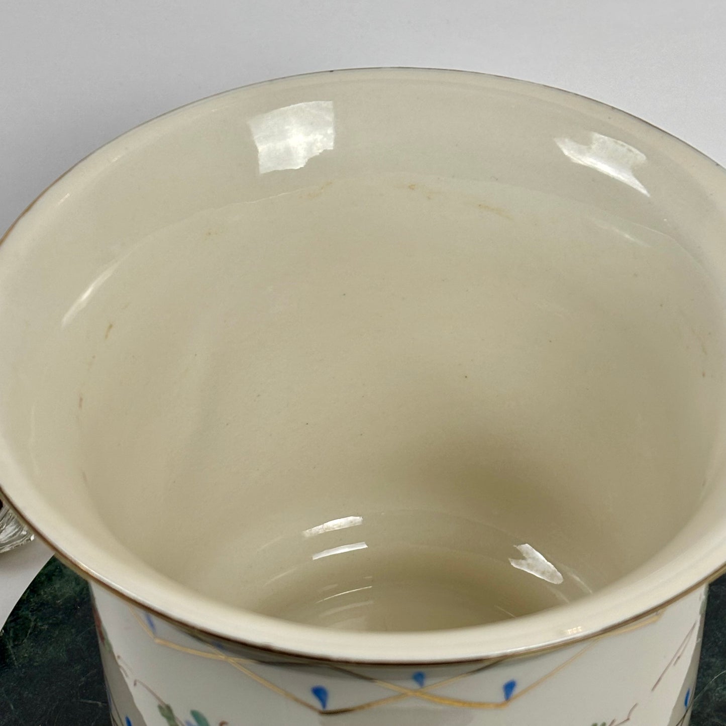 Vintage Hand Painted Floral Cachepot Planter Vase |⋆˙⟡ | Gold Trim Porcelain Planter