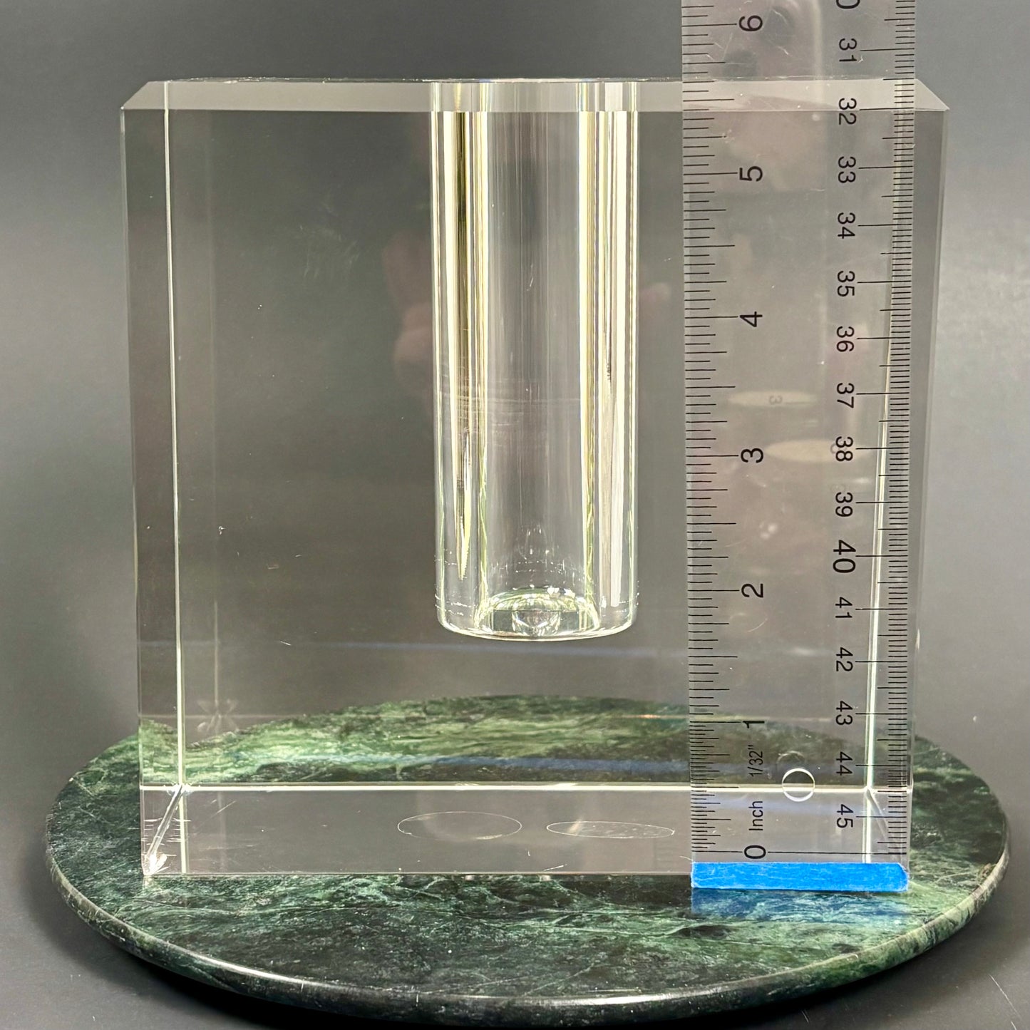 Vintage Heavy Crystal Bud Vase |⋆˙⟡ | Modernist Block Design
