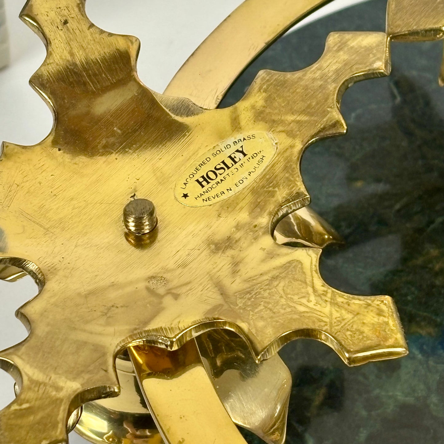 Vintage Hosley Solid Brass Leaf Wreath |⋆˙⟡| 4-Light Taper Candle Holder
