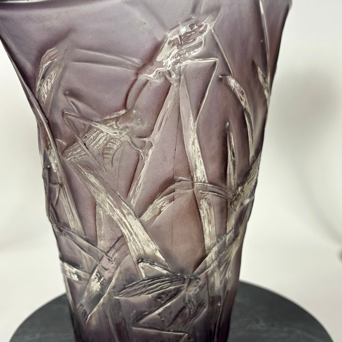 Phoenix Glass Co. “Katydid” Purple Flared Vintage Vase |⋆˙⟡| Grasshopper Art Glass, c. 1930s