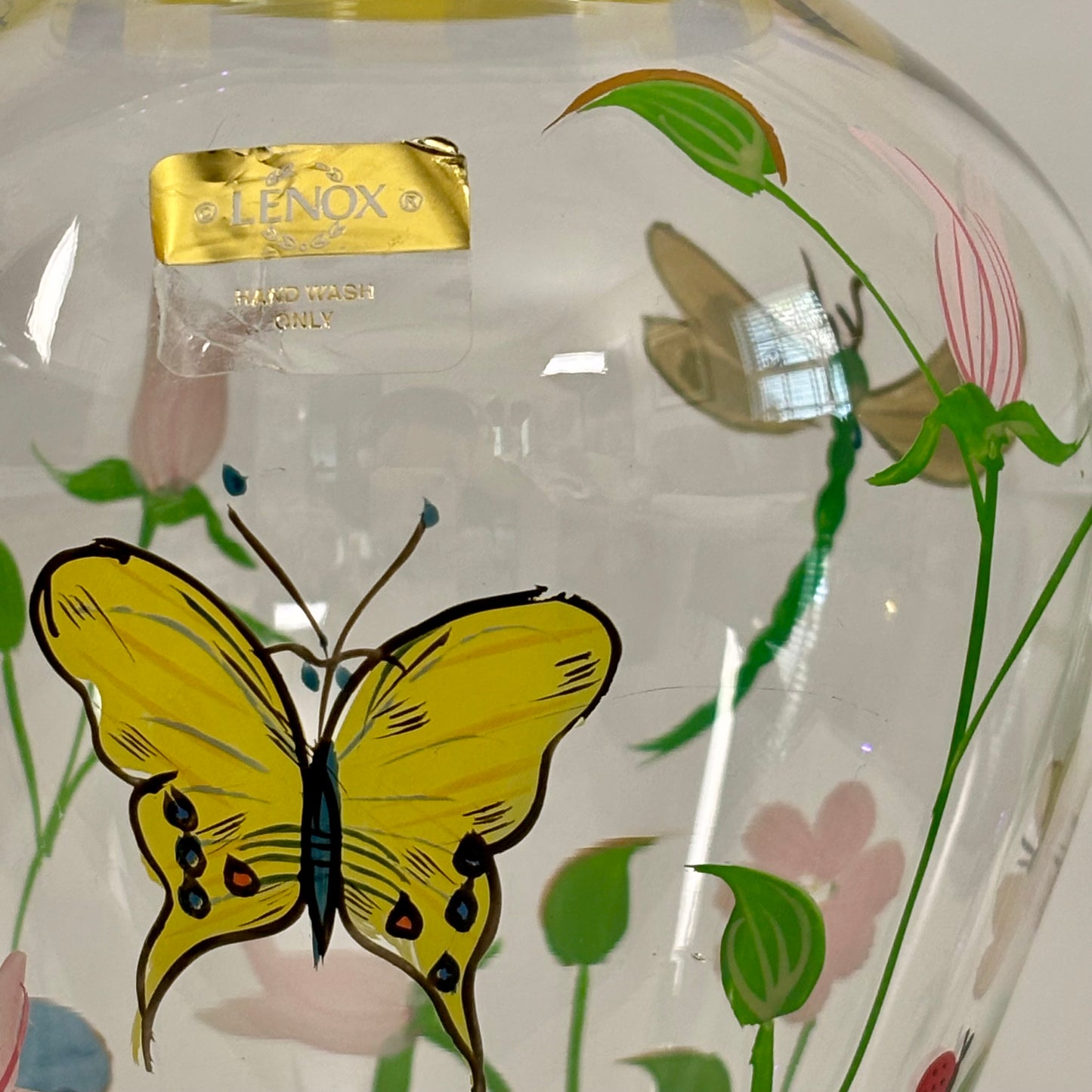 Lenox Butterfly Meadow Handpainted Glass Vase ⋆˙⟡    With Box
