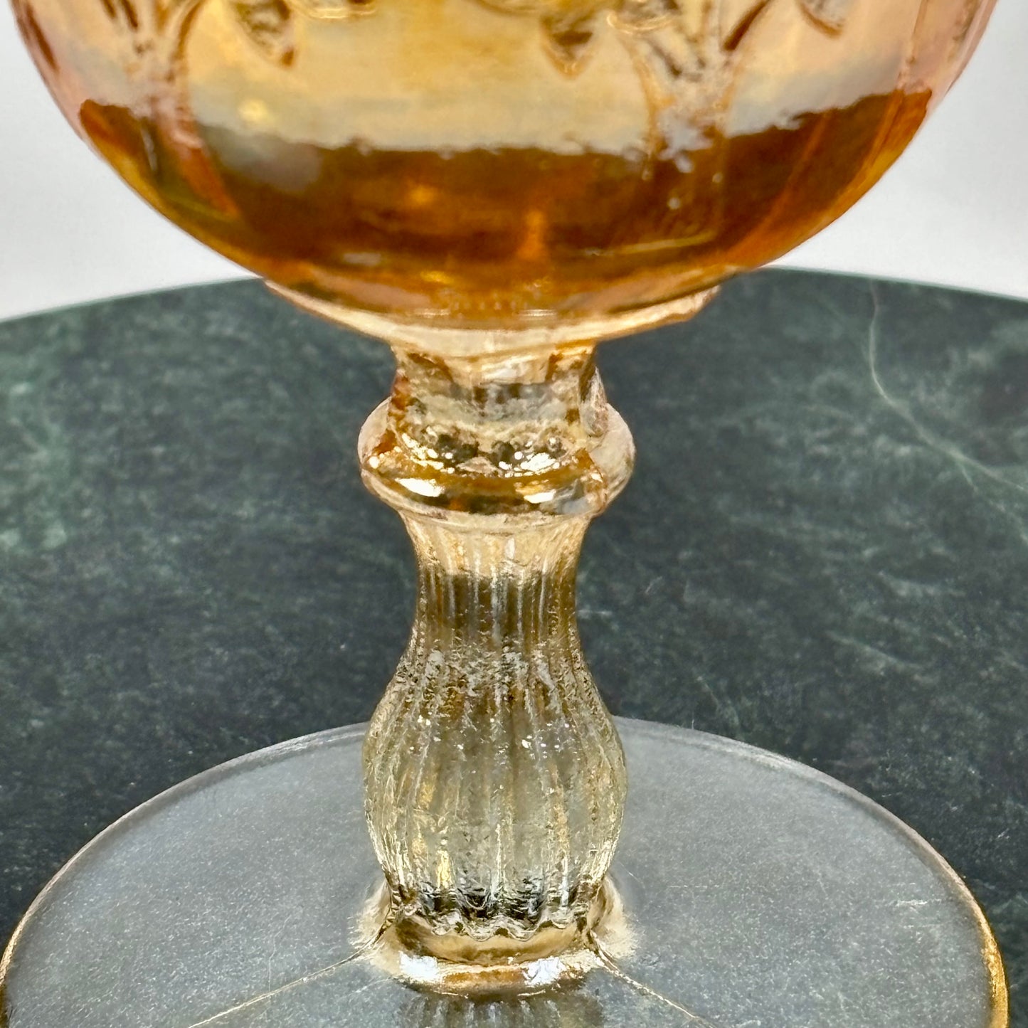 Antique Fenton Orange Tree Marigold Carnival Glass Goblet |⋆˙⟡| c. Early 1900s