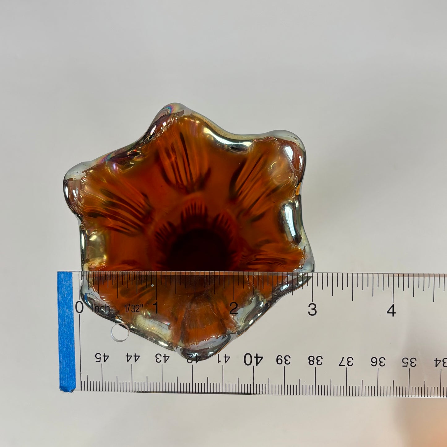 Fenton Amethyst Diamond & Rib Pattern Swung Glass Vase |⋆˙⟡| Iridescent Ribbed Art Glass, Early 20th Century