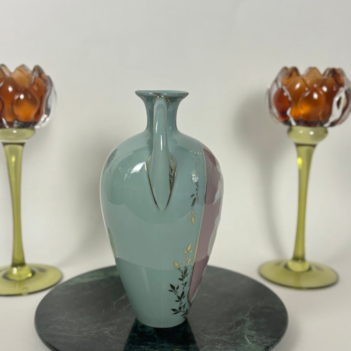 Antique Gebrüder Heubach Porcelain Cameo Vase |⋆˙⟡| Double Handle, Art Nouveau Vase