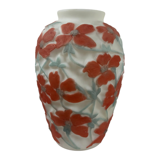 Vintage Consolidated Glass Dogwood Vase |⋆˙⟡| Art Deco Coral Flowers