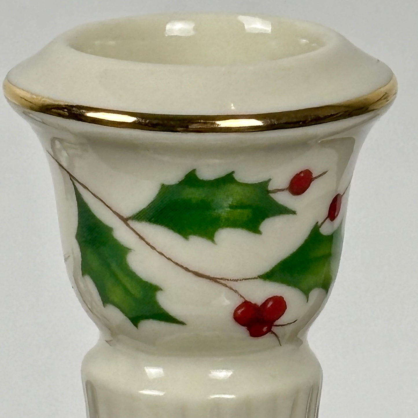 Lenox Holiday Holly & Berry Candlestick |⋆˙⟡| 24K Gold Trim