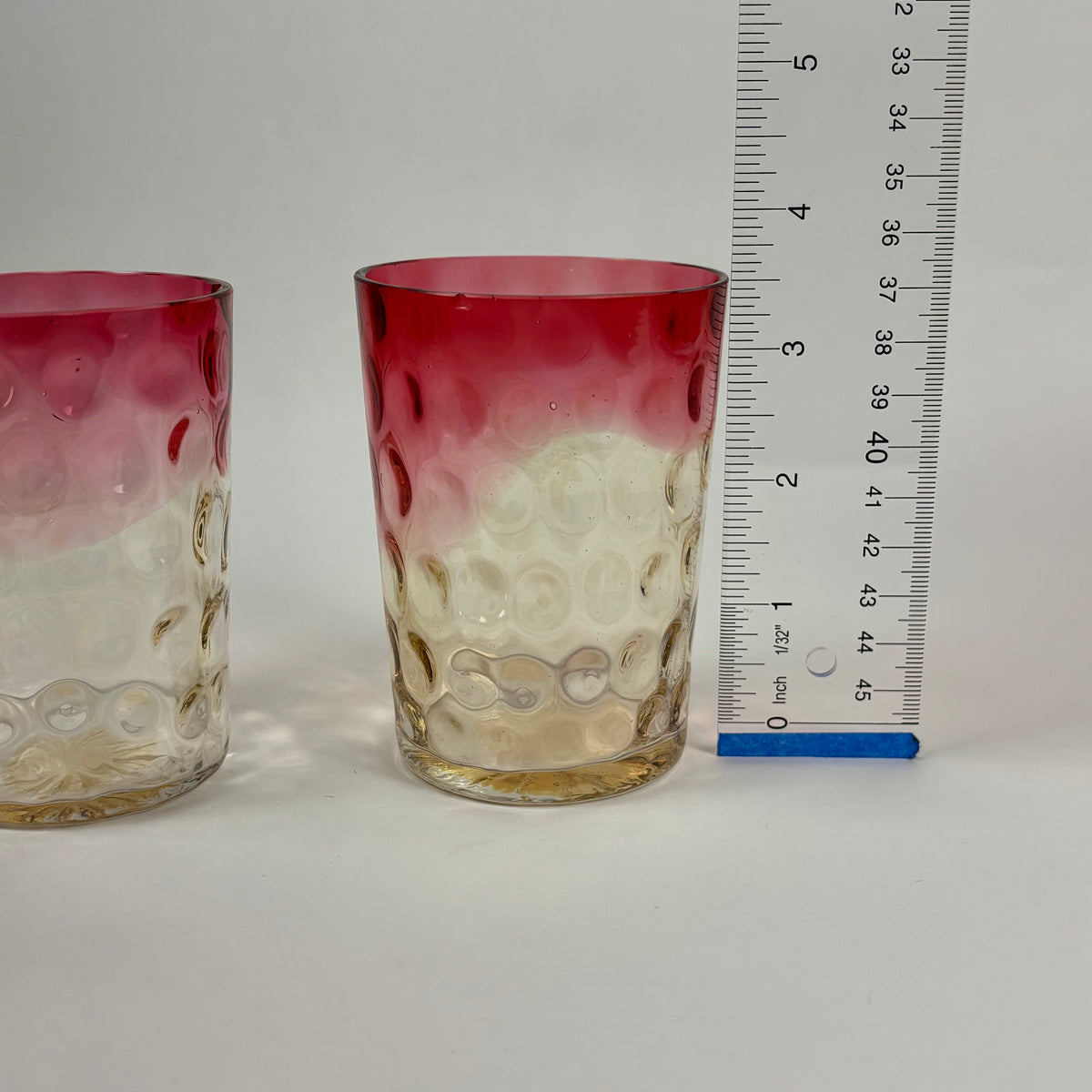 Antique Cranberry & Rubina Coin Dot, Spot Optic Glass |⋆˙⟡| Pitcher & Tumbler Set