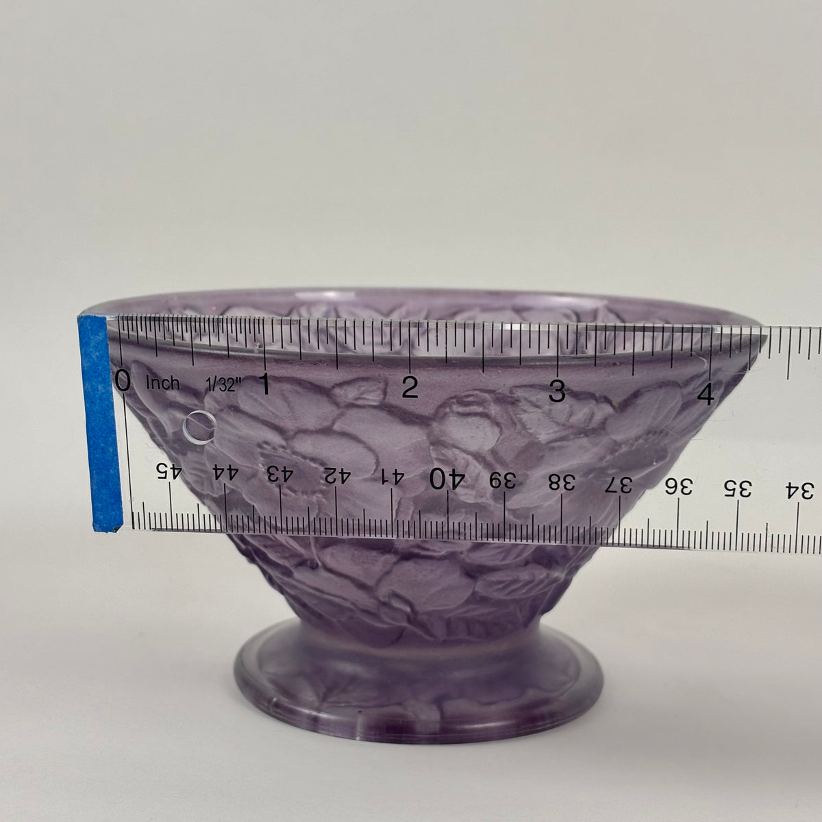 Vintage Consolidated Glass Co. Purple Wash Martelé |⋆˙⟡| Floral Design Footed Bowl, C. 1920s
