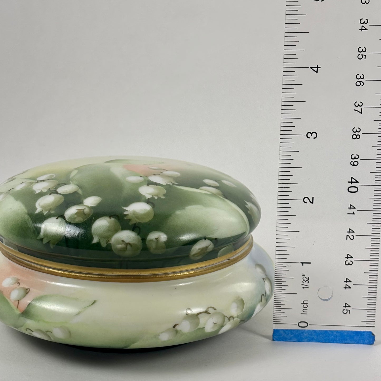 Antique Vienna Hand Painted Lily of the Valley Porcelain Trinket Box |⋆˙⟡| Vanity Decor, Jewelry Box