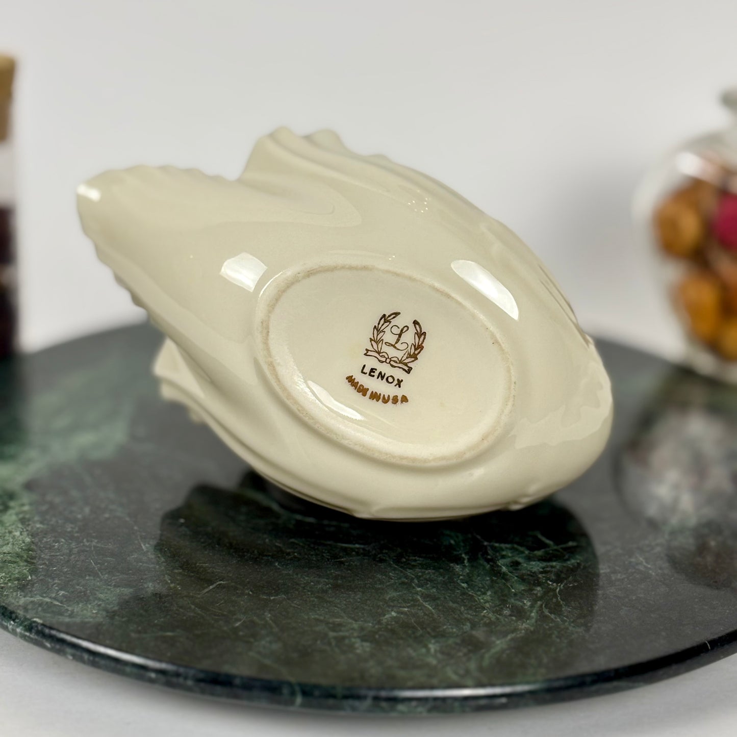 Vintage Lenox Ivory Swan Trinket Dish, Cake Topper, Gold Trim |⋆˙⟡| Made in USA
