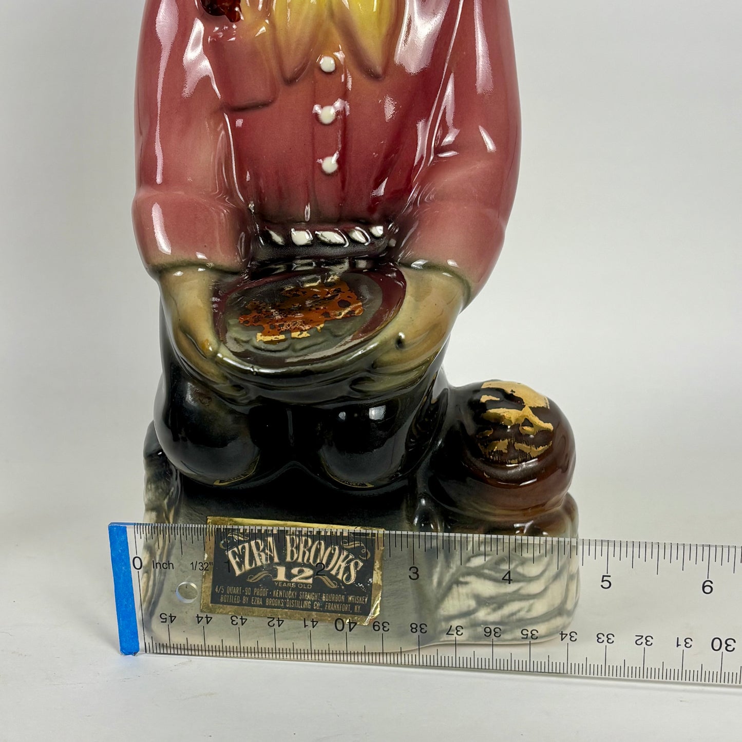 Vintage Ezra Brooks 12 Year Bourbon Gold Prospector |⋆˙⟡|Empty Ceramic Decanter w/ Stopper