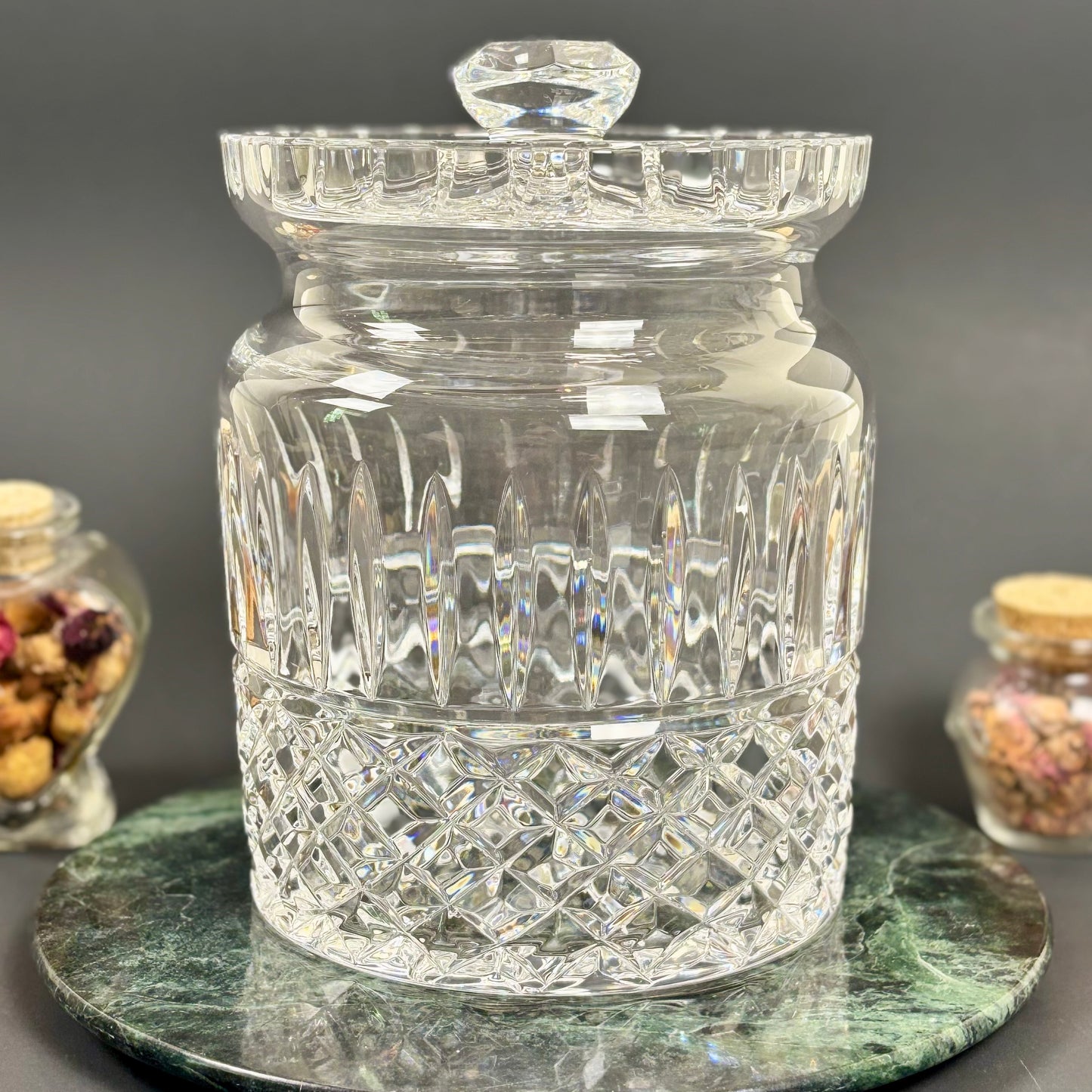 Waterford Crystal Lidded Biscuit Jar | ⋆˙⟡ | Covered Crystal Cookie Jar / Candy Jar