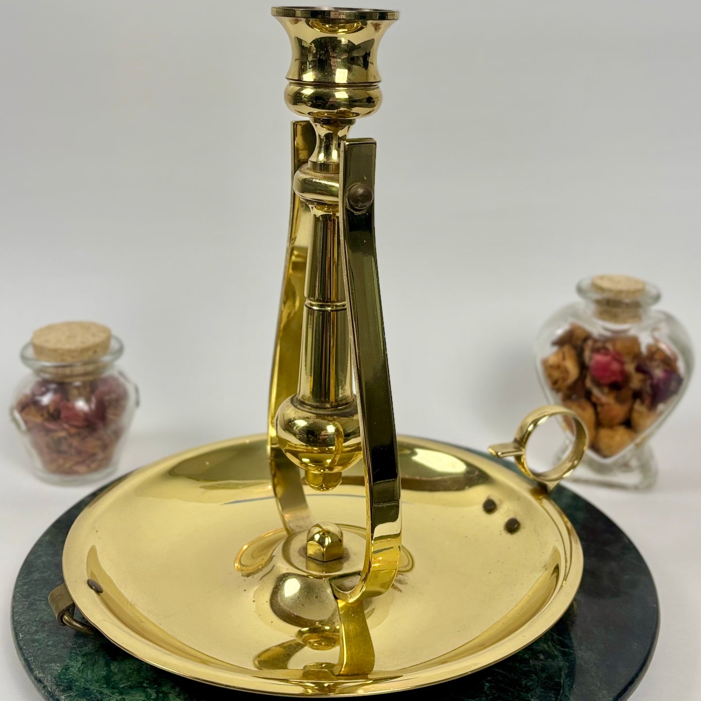 Vintage Baldwin Solid Brass Chamberstick Finger Candlestick |⋆˙⟡| Made in USA
