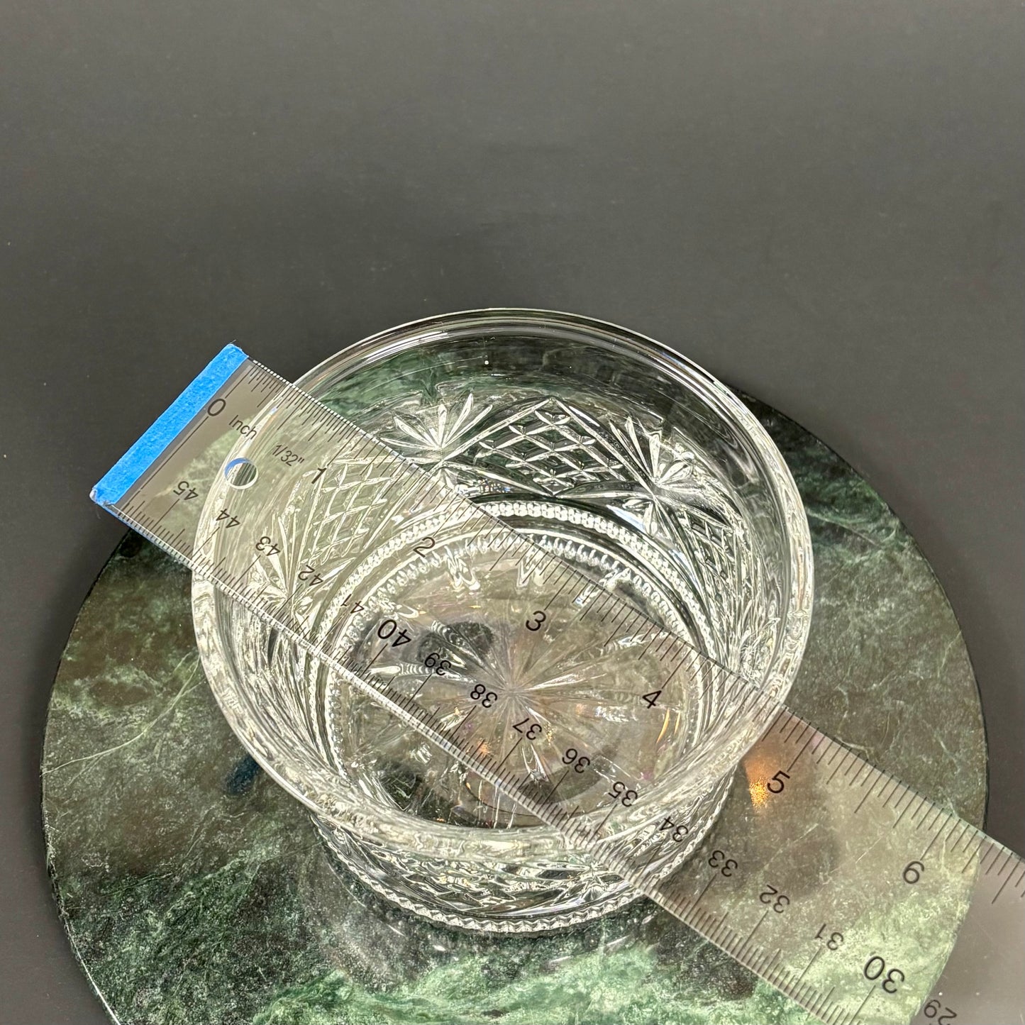 Clear Pressed Glass Bowl |⋆˙⟡ | Diamond & Starburst Pattern