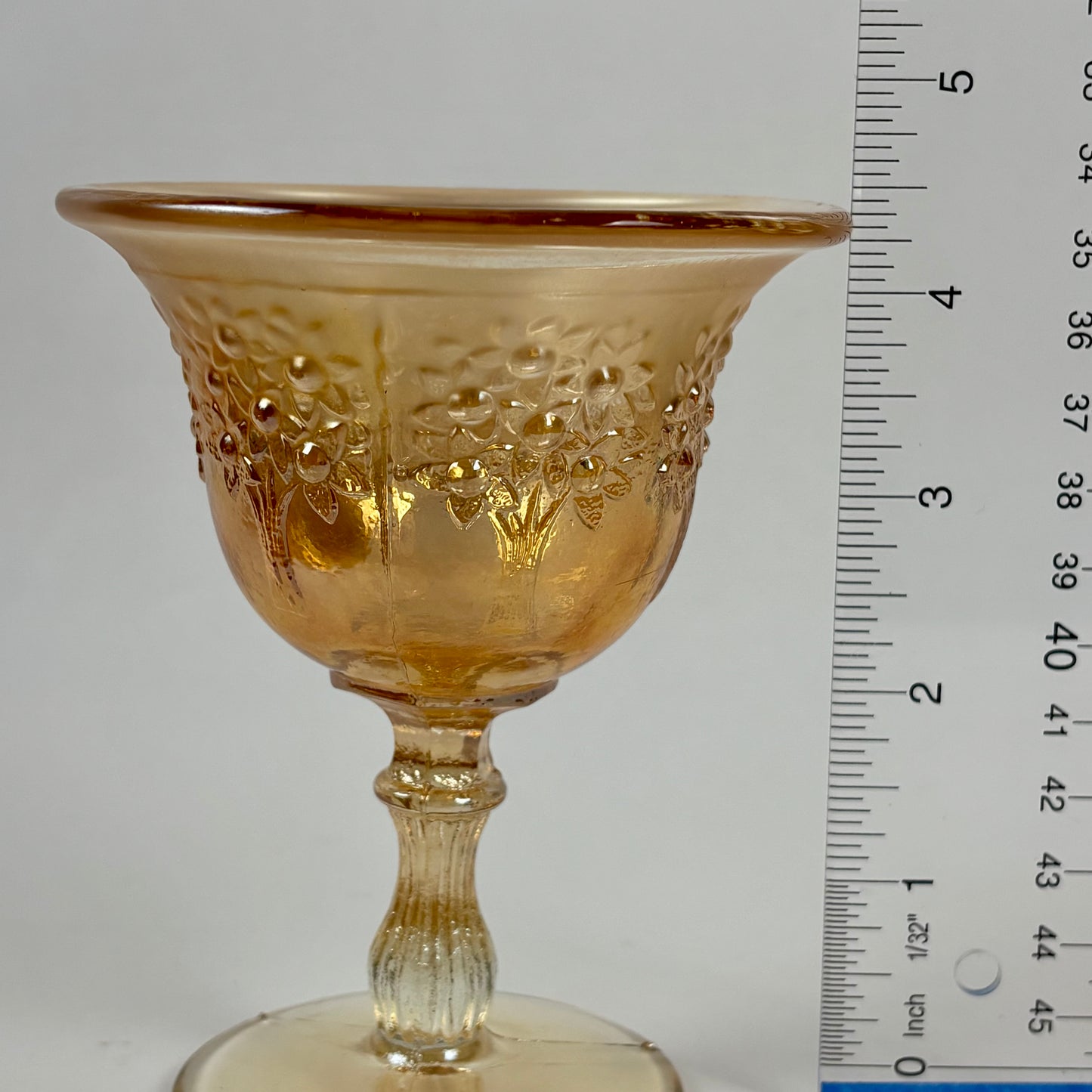 Antique Fenton Orange Tree Marigold Carnival Glass Goblet |⋆˙⟡| c. Early 1900s