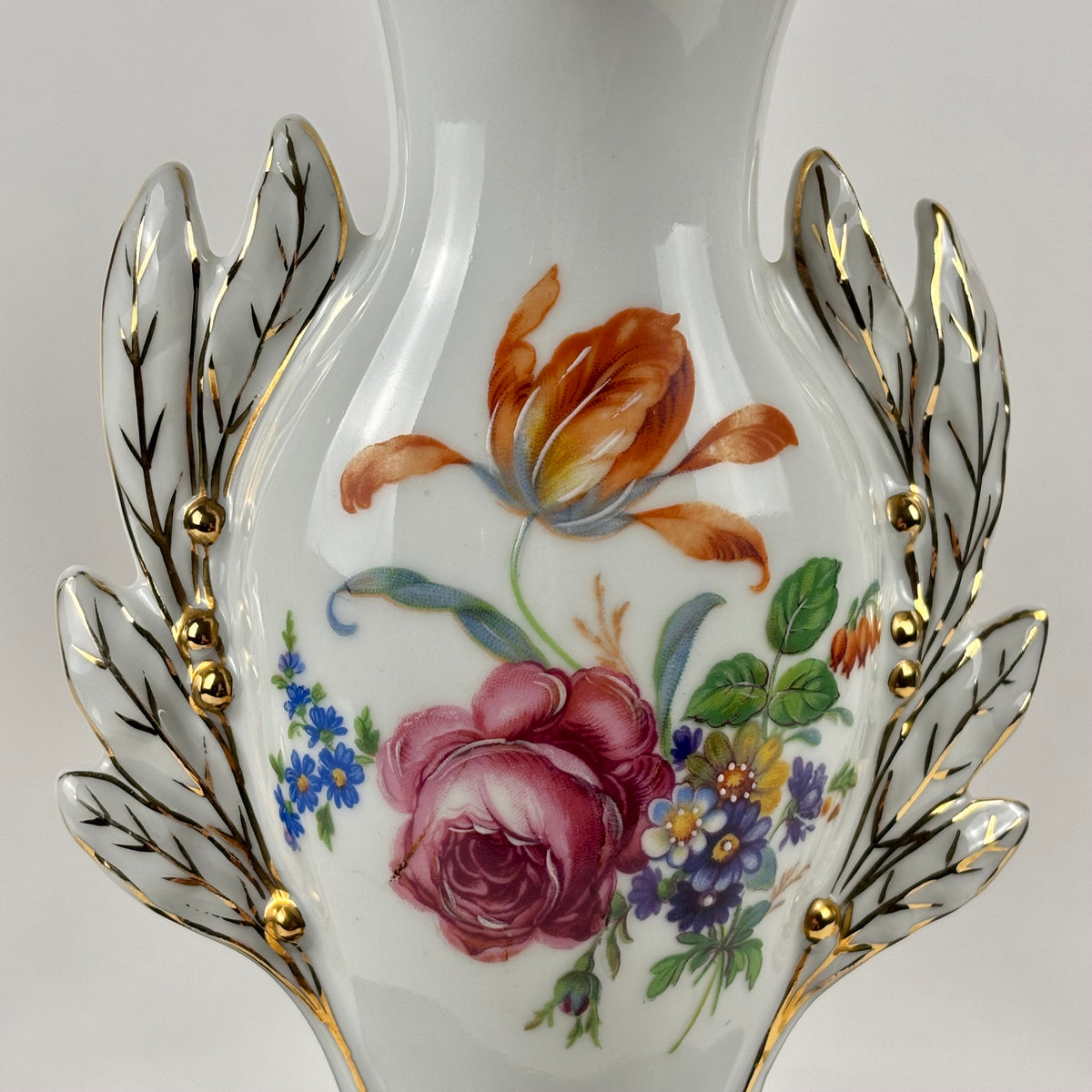 Vintage Limoges AJCO Bridal Vase |⋆˙⟡| Old Paris Style Floral Porcelain, c. 1950s