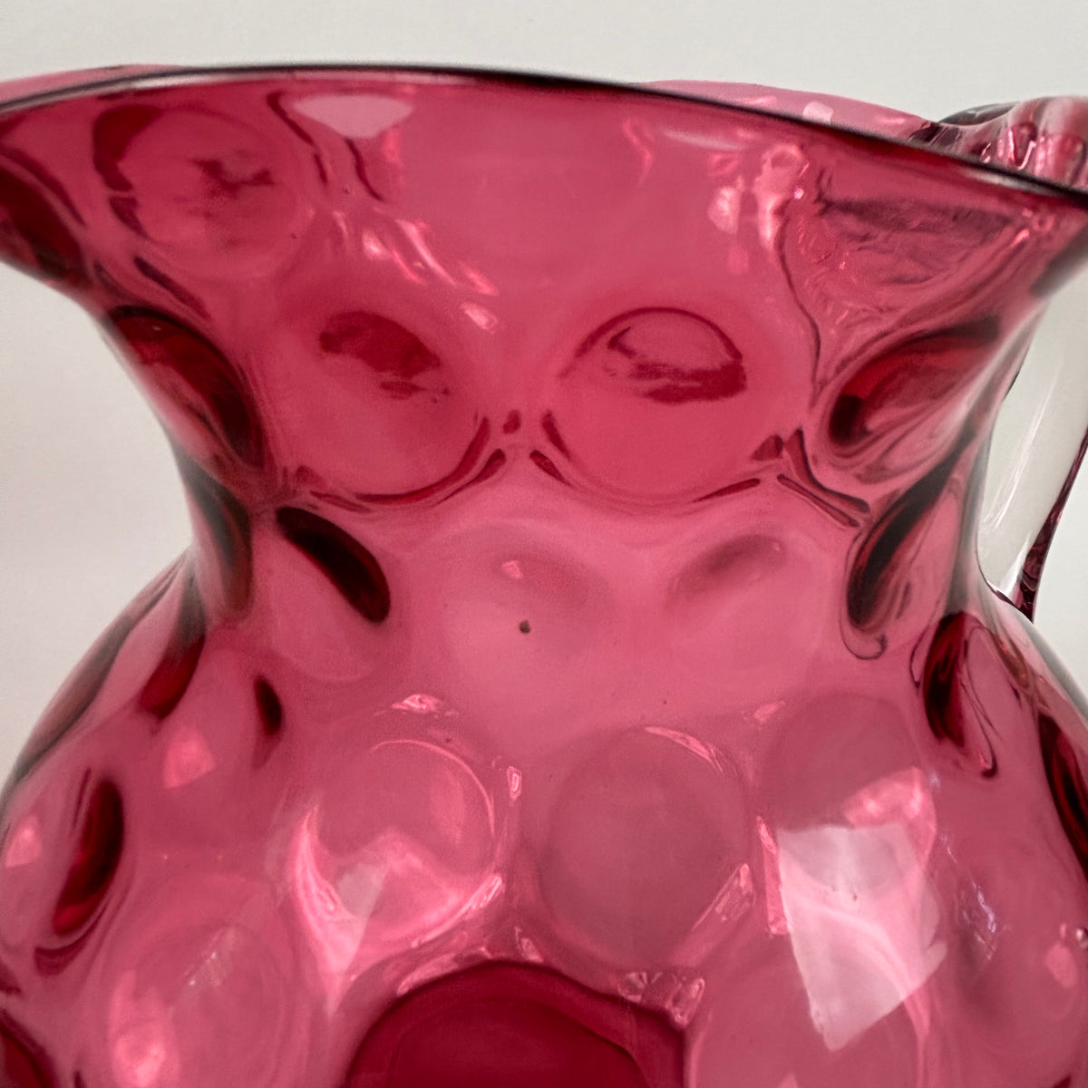 Antique Cranberry & Rubina Coin Dot, Spot Optic Glass |⋆˙⟡| Pitcher & Tumbler Set