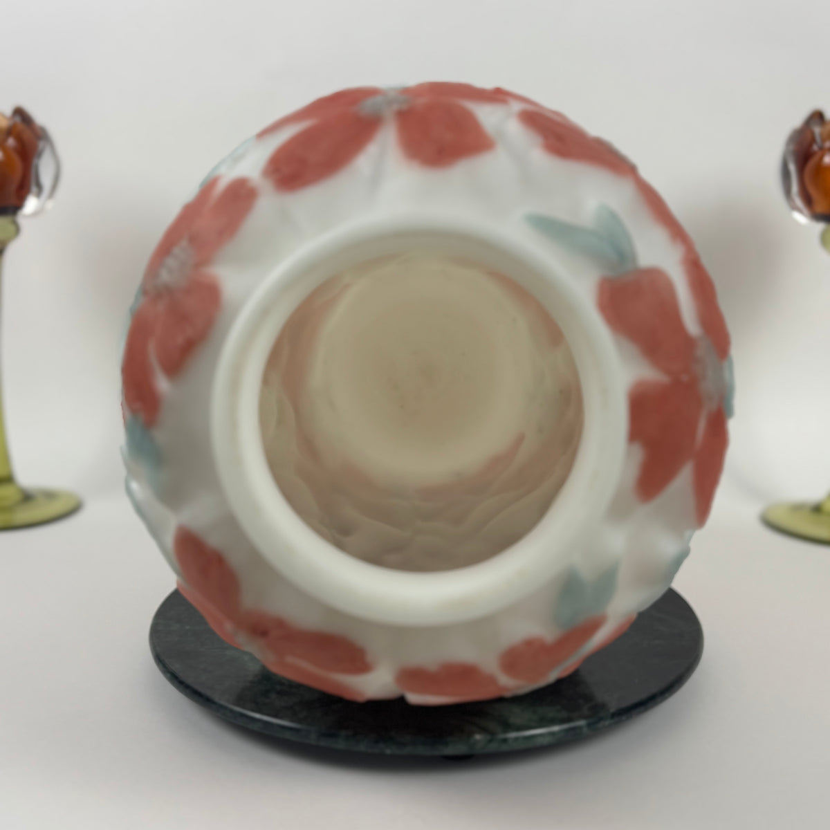 Vintage Consolidated Glass Dogwood Vase |⋆˙⟡| Art Deco Coral Flowers