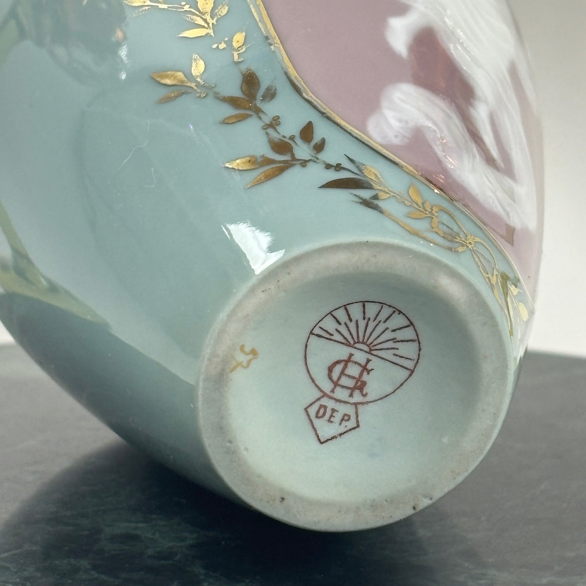 Antique Gebrüder Heubach Porcelain Cameo Vase |⋆˙⟡| Double Handle, Art Nouveau Vase