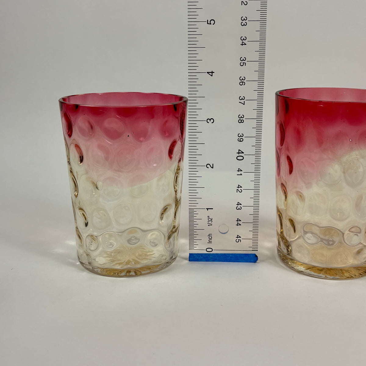 Antique Cranberry & Rubina Coin Dot, Spot Optic Glass |⋆˙⟡| Pitcher & Tumbler Set