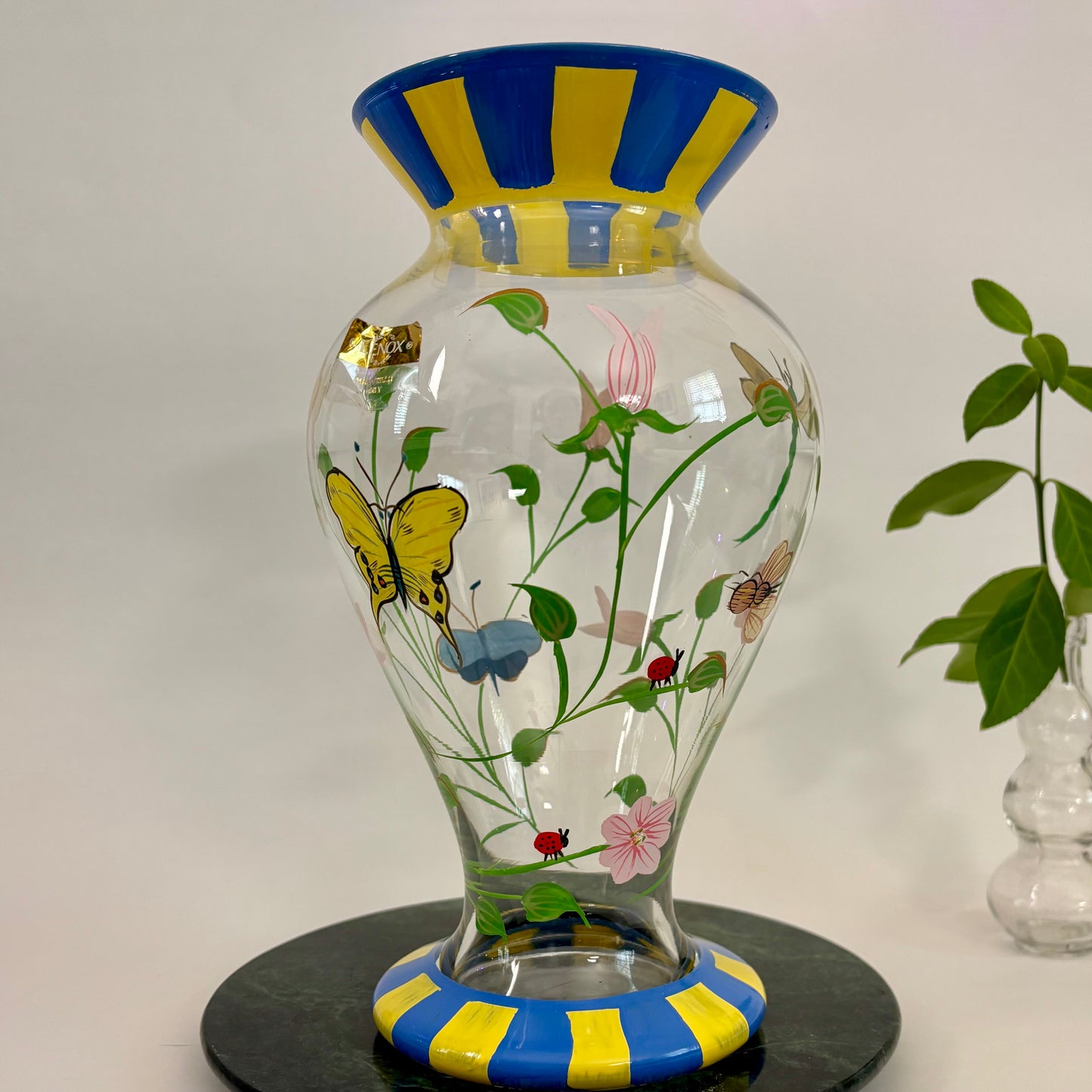Lenox Butterfly Meadow Handpainted Glass Vase ⋆˙⟡    With Box