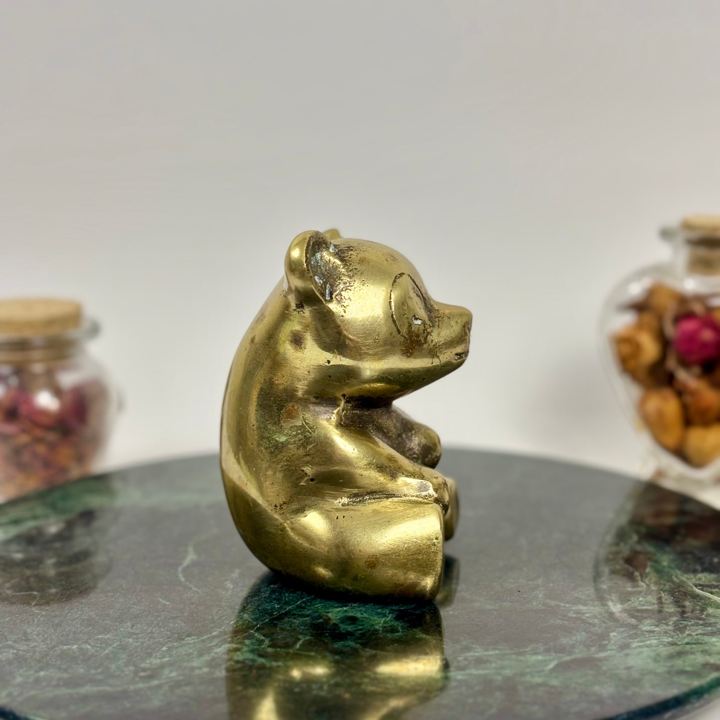 Vintage Solid Brass Panda Bear |⋆˙⟡| Figurine Paperweight