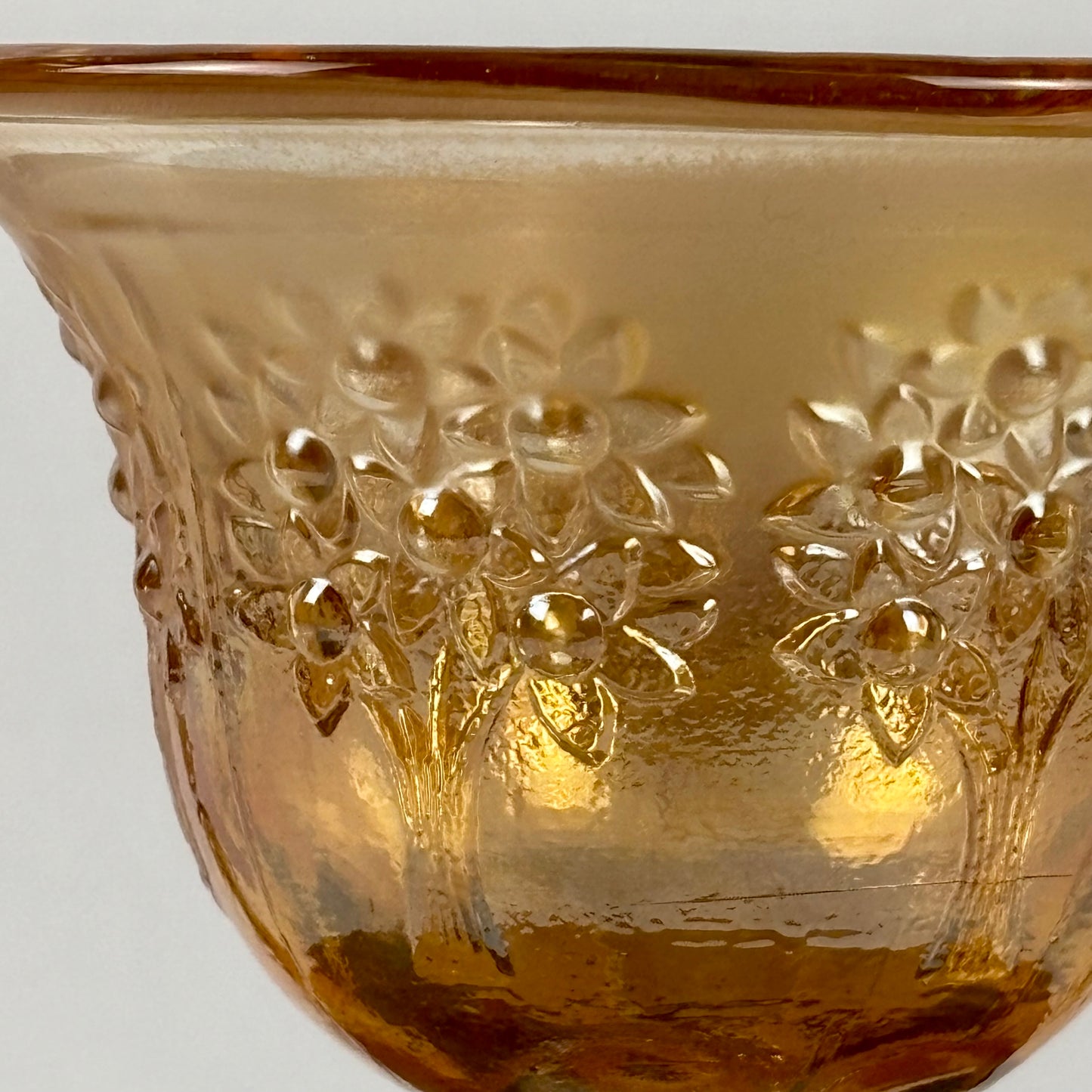 Antique Fenton Orange Tree Marigold Carnival Glass Goblet |⋆˙⟡| c. Early 1900s