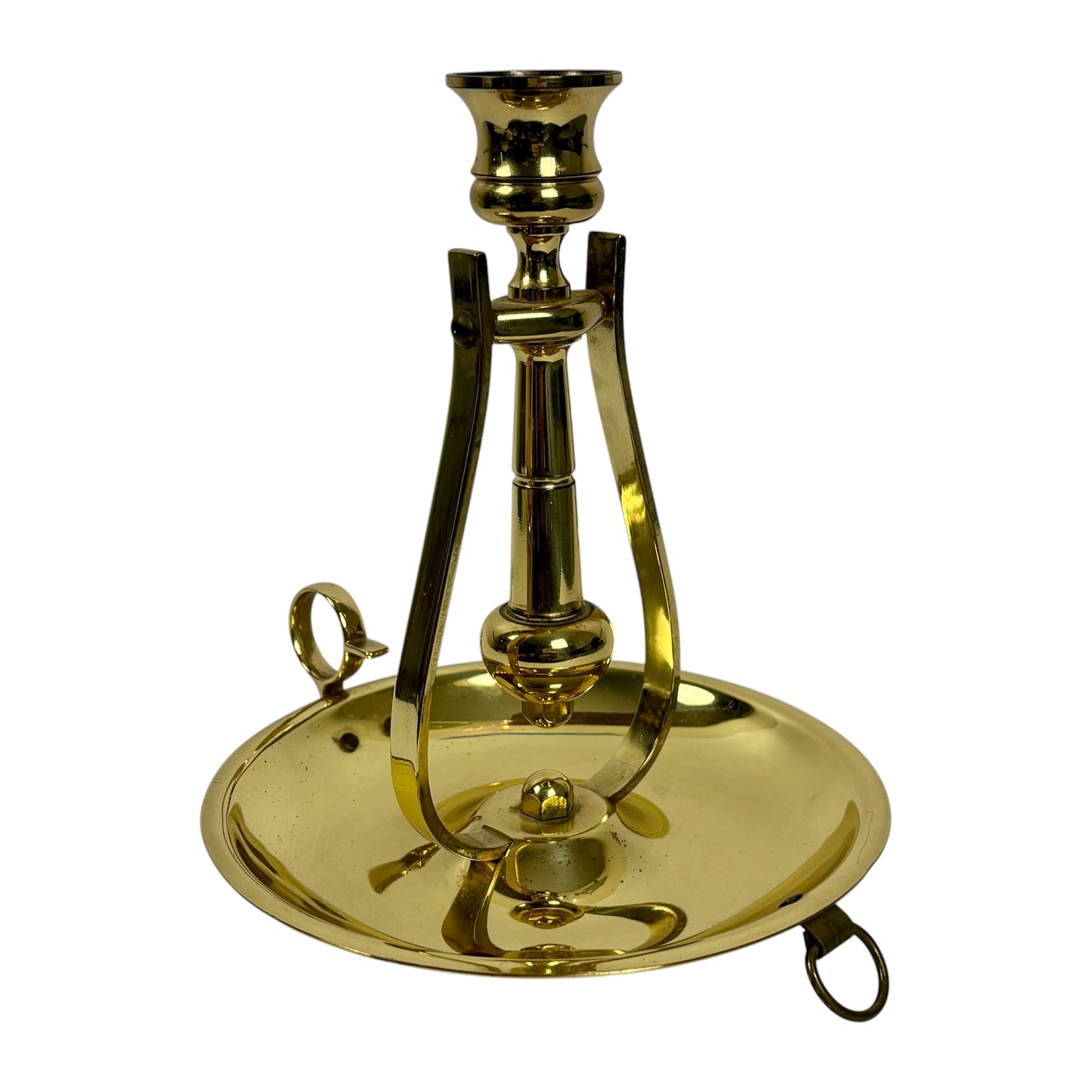 Vintage Baldwin Solid Brass Chamberstick Finger Candlestick |⋆˙⟡| Made in USA