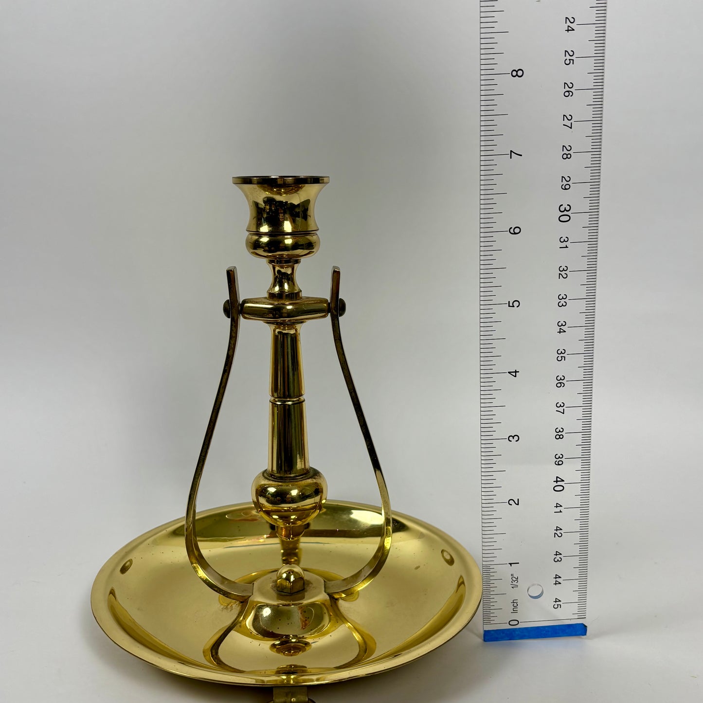 Vintage Baldwin Solid Brass Chamberstick Finger Candlestick |⋆˙⟡| Made in USA