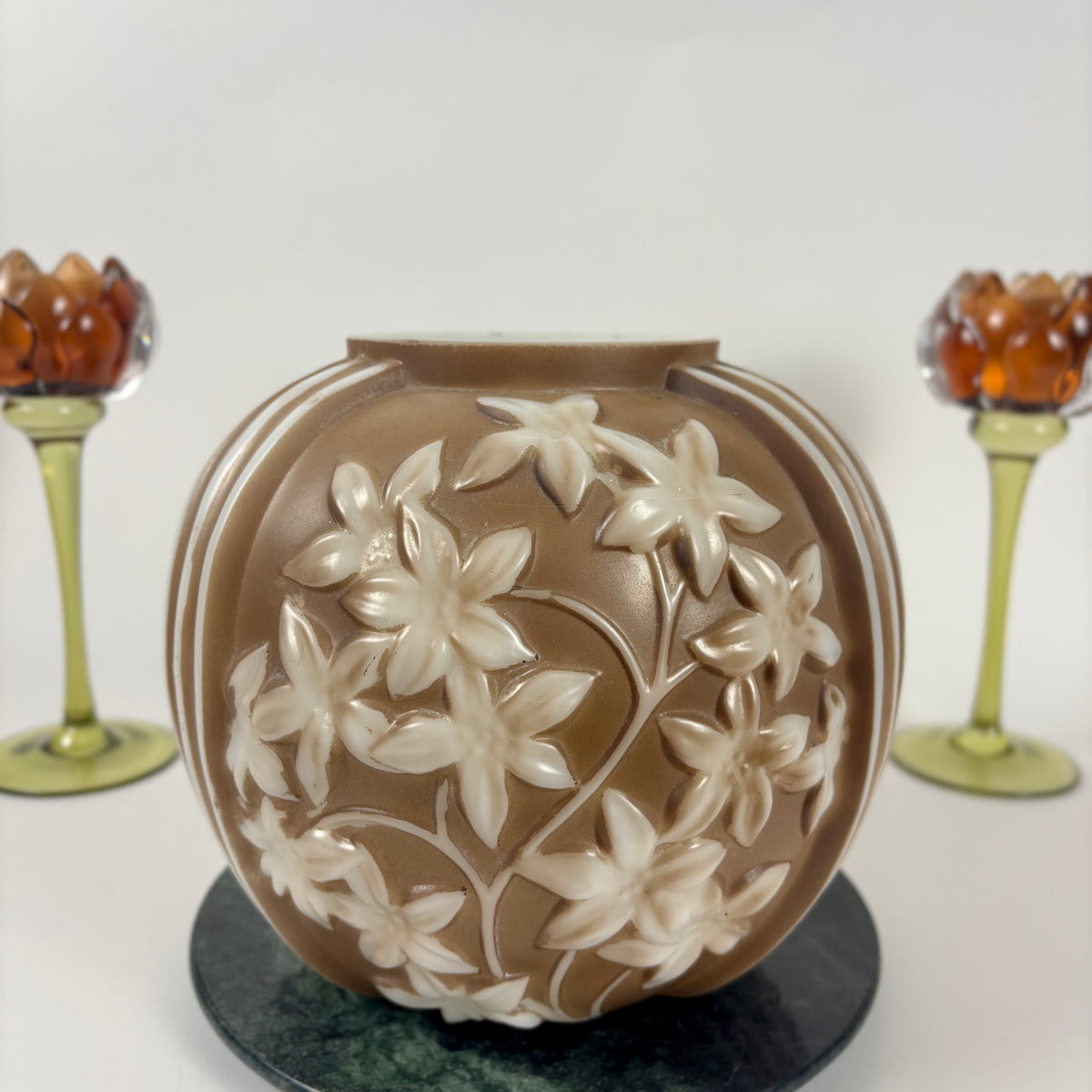 Phoenix Glass Co. Star Flower Vase |⋆˙⟡| Vintage Sculptured Artware