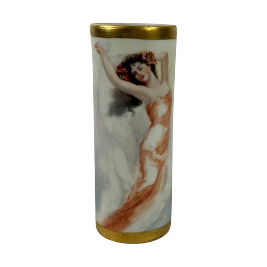 Antique Limoges W.G. & Co. Portrait Vase, c. 1900 |⋆˙⟡| Art Nouveau French Porcelain, Hand Painted