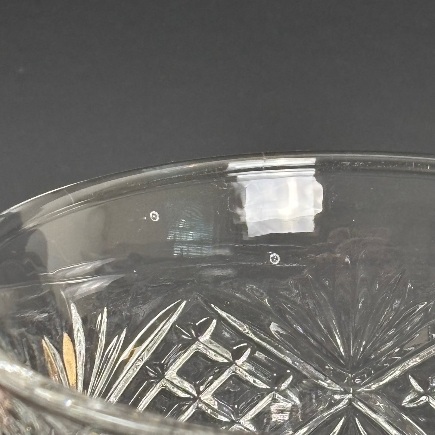 Clear Pressed Glass Bowl |⋆˙⟡ | Diamond & Starburst Pattern
