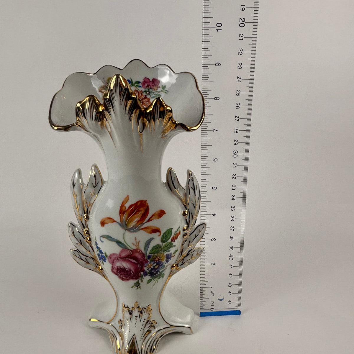 Vintage Limoges AJCO Bridal Vase |⋆˙⟡| Old Paris Style Floral Porcelain, c. 1950s