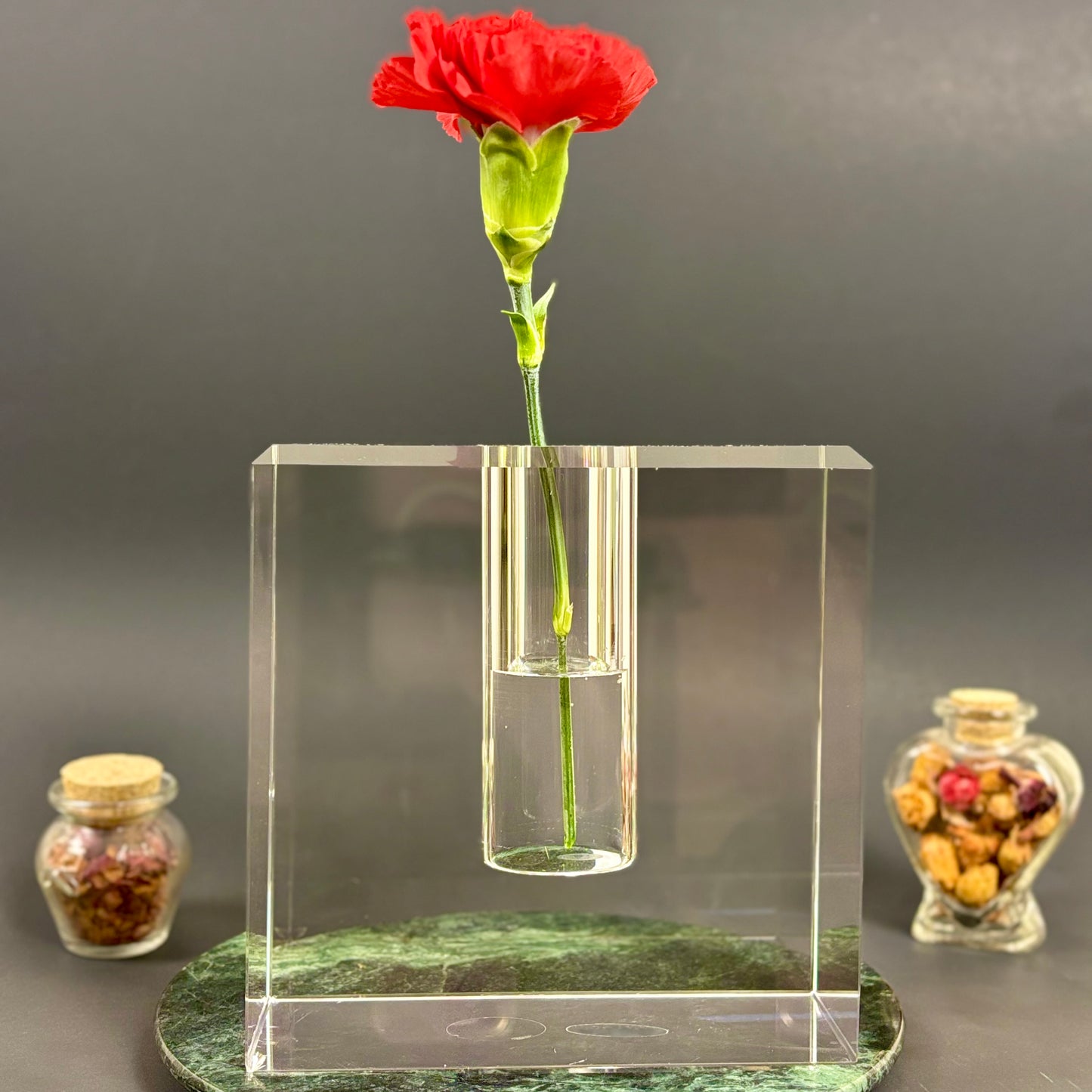 Vintage Heavy Crystal Bud Vase |⋆˙⟡ | Modernist Block Design