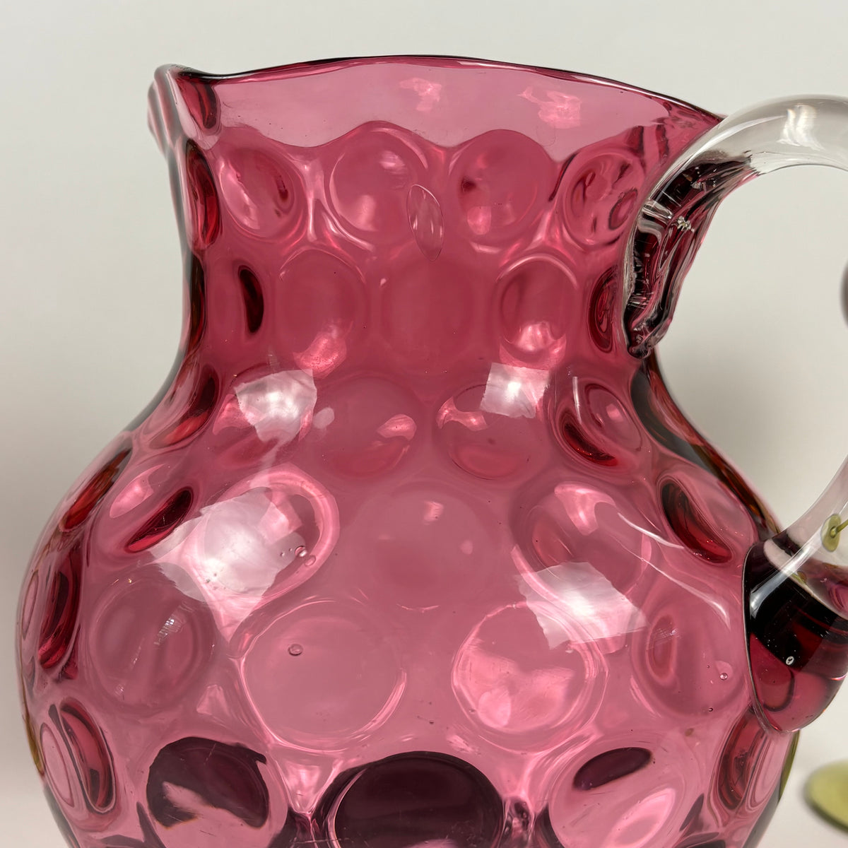Antique Cranberry & Rubina Coin Dot, Spot Optic Glass |⋆˙⟡| Pitcher & Tumbler Set