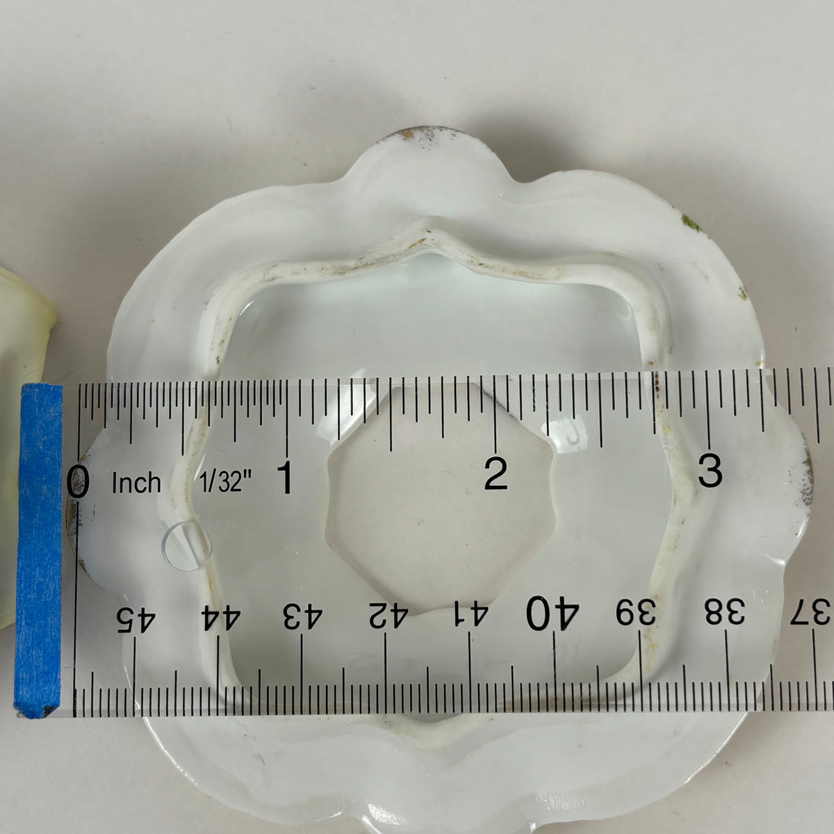 Antique German Porcelain Hair Receiver |⋆˙⟡| Hand Painted Yellow Roses Vanity Dish