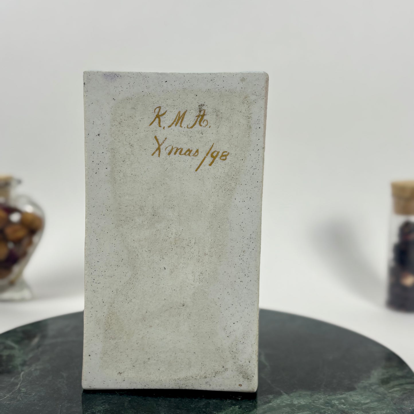 Vintage Porcelain Rose Paperweight |⋆˙⟡| with Gold Detail